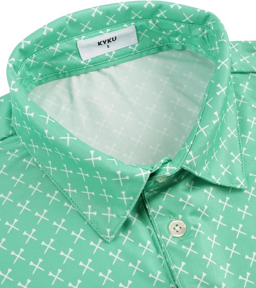 KYKU Men's Golf Polo Shirt - Short Sleeve Casual Athletic Top with 4-Way Stretch & Side Split Hem