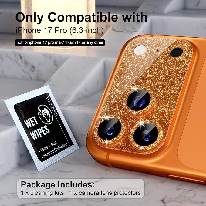 Choiche Compatible for iPhone 17 Pro Camera Lens Protector, Bling Camera Cover