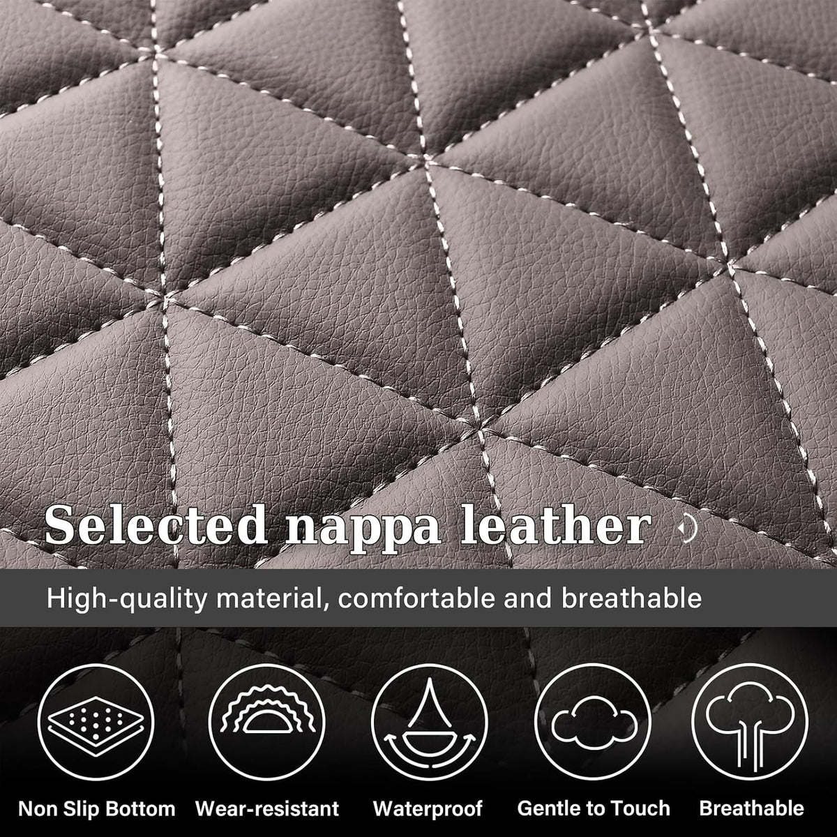 Coverado Car Seat Covers Compatible with Dodge Ram 2002-2026 1500 2500 3500 Pickup Limited Laramie Big Horn Waterproof Leather Seat Protectors Fit for Dodge Ram Crew Cab& Quad Cab(Front, Coffee)