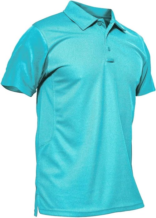 MAGCOMSEN Men's Quick Dry Tactical Polo Shirt - Short Sleeve Performance Golf Jersey