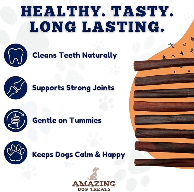 Amazing Dog Treats 6 Inch Collagen Stick - (25 Count)- Collagen Sticks for Dogs - No Hide Dog Bones