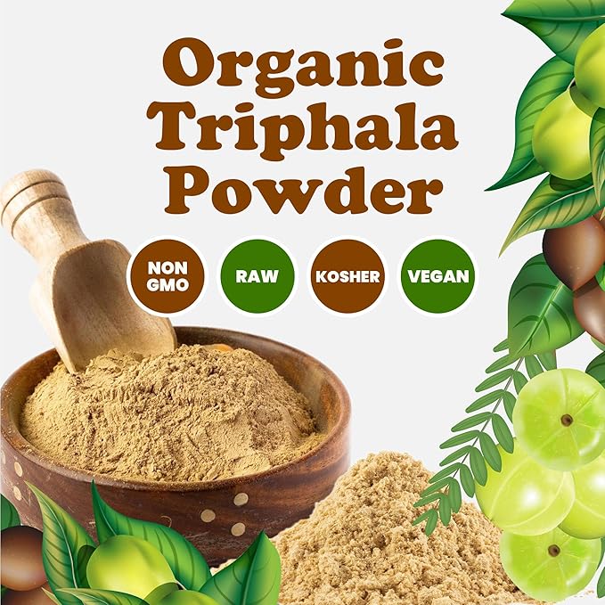 Food to Live Organic Triphala Powder, 20 Pounds – Natural Detox, Blend from Fruits Amalaki, Haritaki and Bibhitaki, Non-GMO, Perfect for Tea and Smoothies, Vegan, Kosher, Bulk