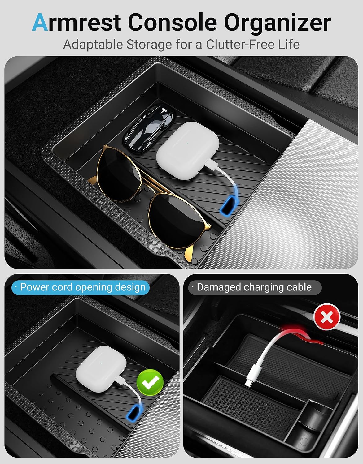Center Console Organizer Tray for Tesla Model Y Accessories 2026-2025