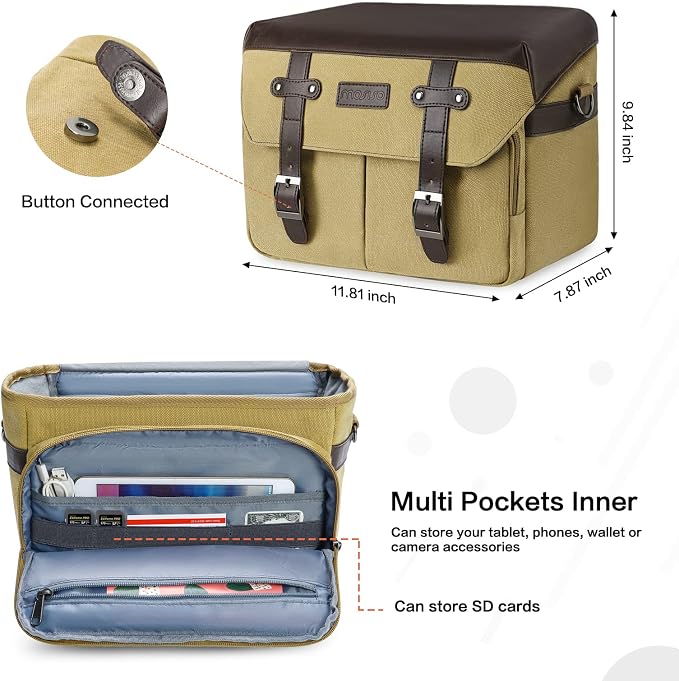 MOSISO Camera Case Crossbody Shoulder Messenger Bag, DSLR/SLR/Mirrorless