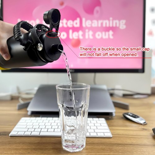 Hydro Flask Spout Lid - Replacement Chug Lid for Wide Mouth Water Bottles | Fits 18, 20, 32, 40, 64 oz (Black)