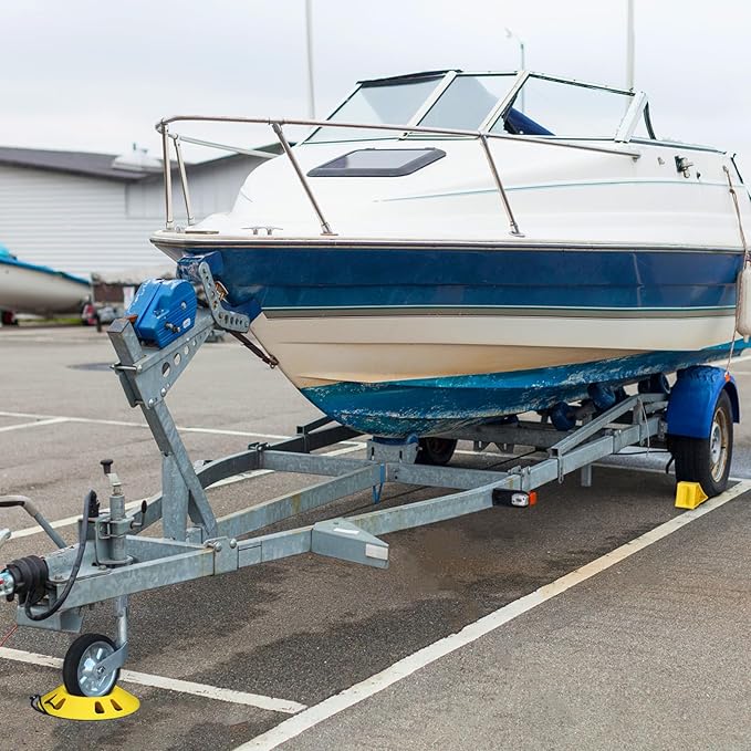 OULEME Trailer Jack Chocks and Wheel Dock for Boat Travel Trailer Camper and RVs, Caster Stopper for Single 6'' 8'' and Dual 6'', with Rope Handle