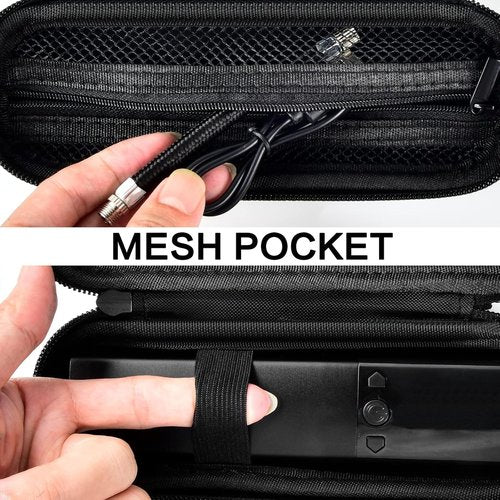 Boobowl Hard Case for Pumteck AP1-P | Travel Smart Air Pump Storage Bag - Black with Mesh Pocket & Handle