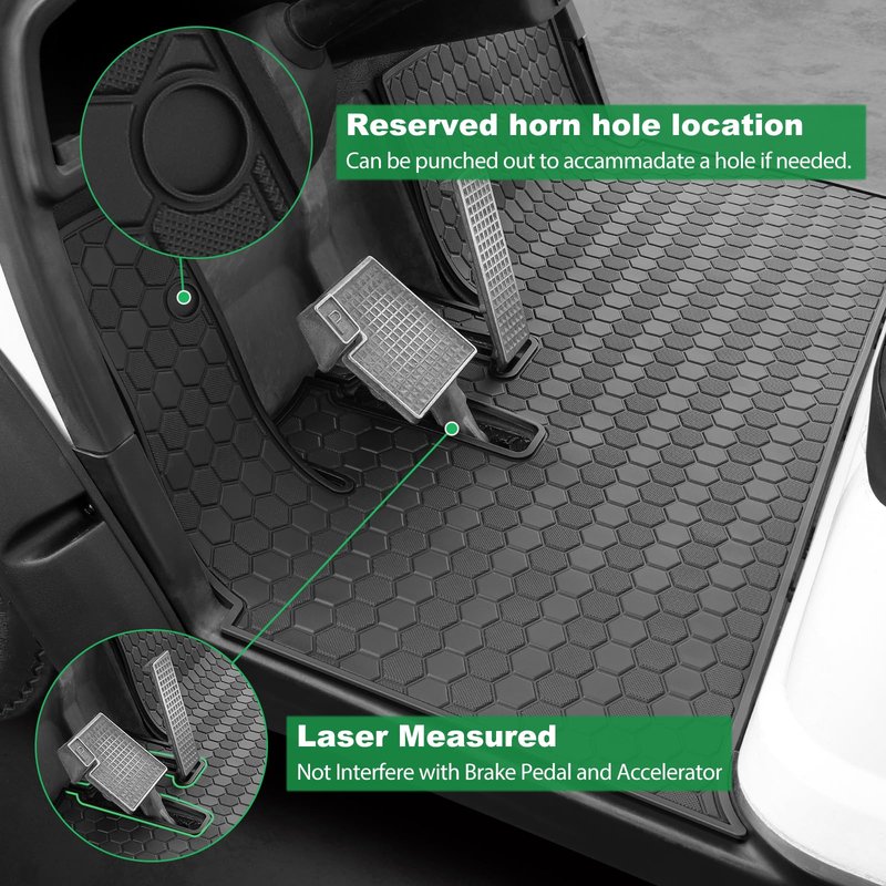 Yamaha Drive2 Golf Cart Floor Mat, Full Coverage Golf Cart Floor Mat Replacement for Yamaha Drive2 Models Only (2017-2023) and UMAX Rally 4x4-Black Trim
