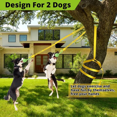 Dog Hanging Bungee Tug Toy - Interactive Tug-of-War for Small to Large Dogs | Durable Retractable Rope with 2 Chew Toys