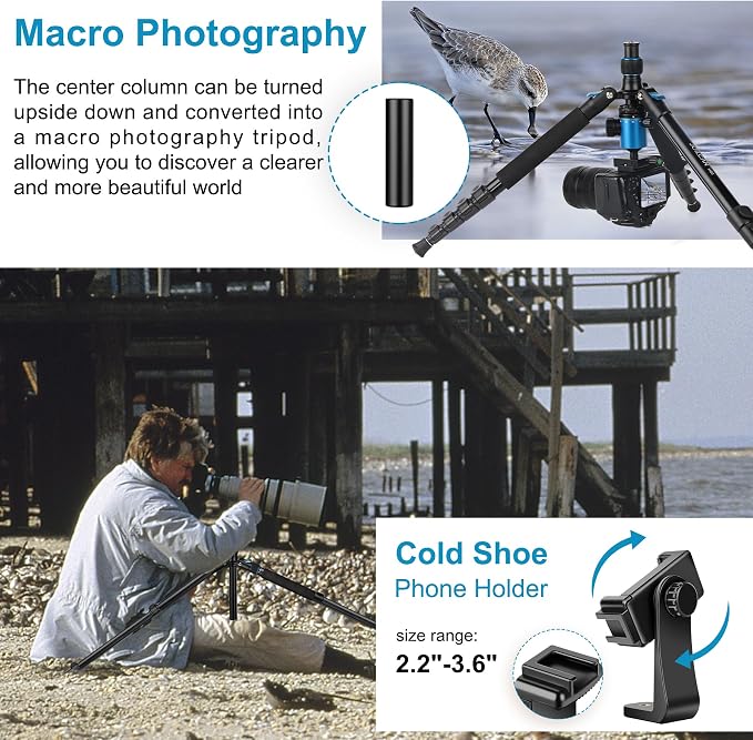 JOILCAN Tripod for Camera, Heavy Duty Travel Tripod for Binoculars Spotting