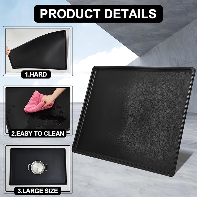 4 Pcs Auto Drip Tray Oil Drip Pan for Under Car Plastic Oil Tray Keep Garage Show Room Driveway Floor Safe and Clean from Fluid Drippings (35 x 24 Inch)