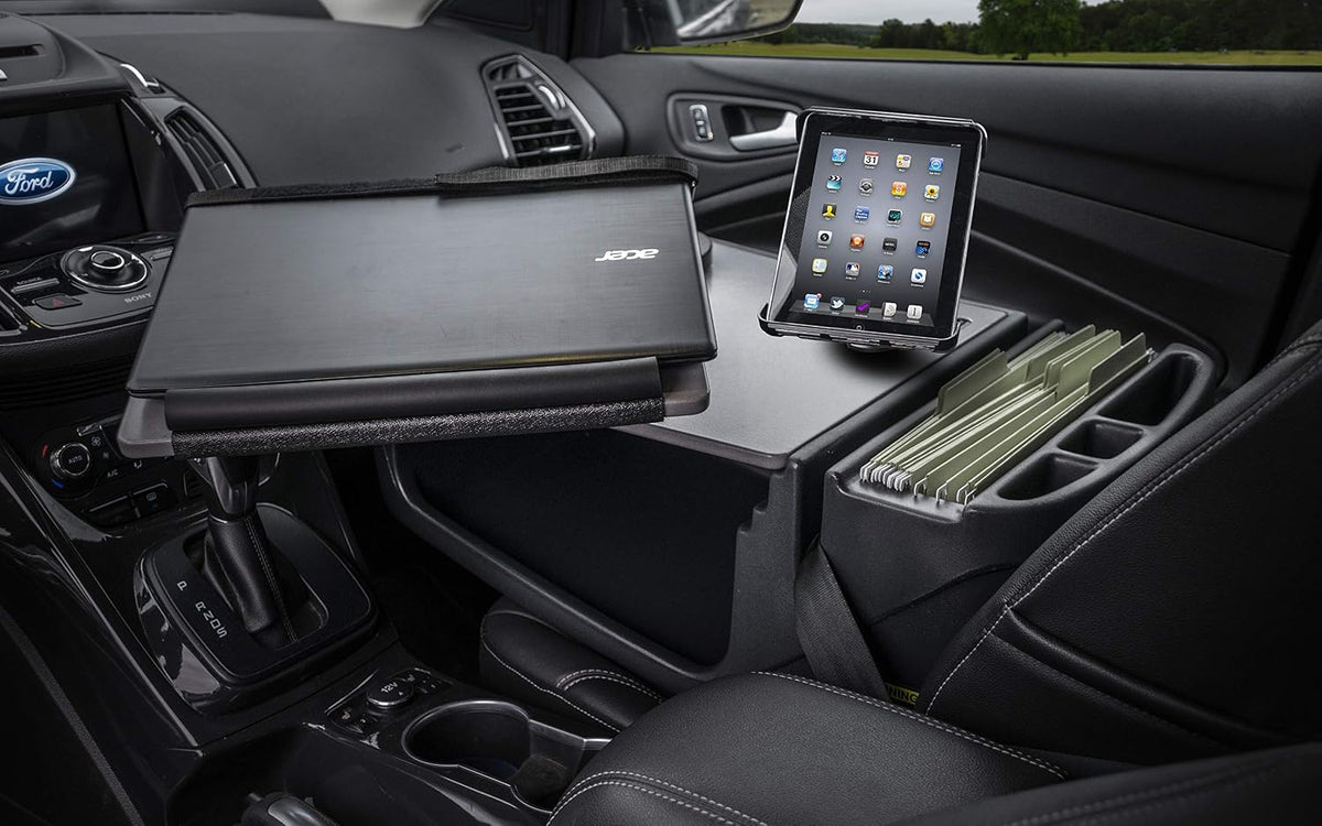 AutoExec Reach Car Desk for Your Vehicle Workstation and Mobile Office, Front Seat, with Tablet Mount
