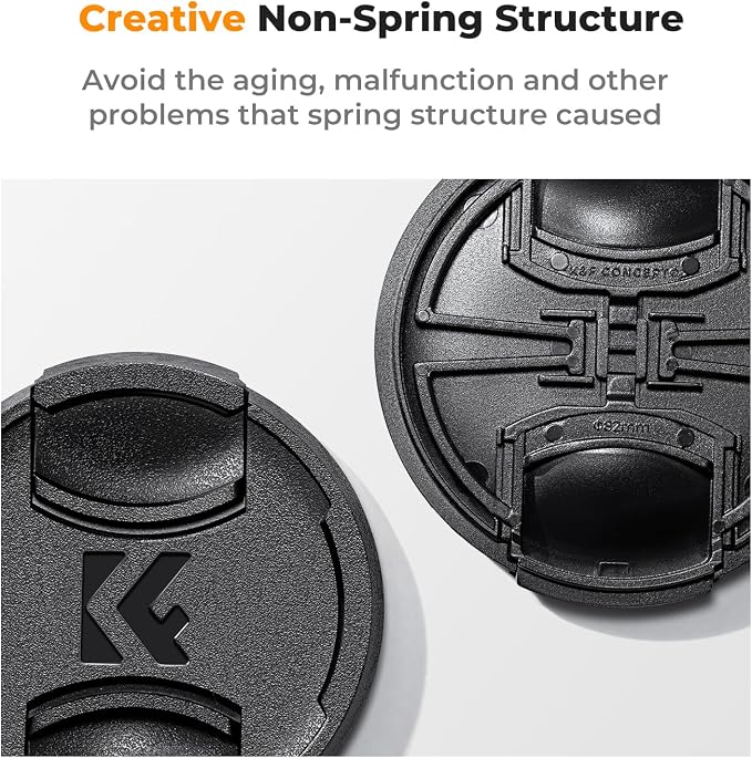K&F Concept 86mm Lens Cap, 9-in-1 Center Pinch Lens Cover + Anti-Loss Keeper