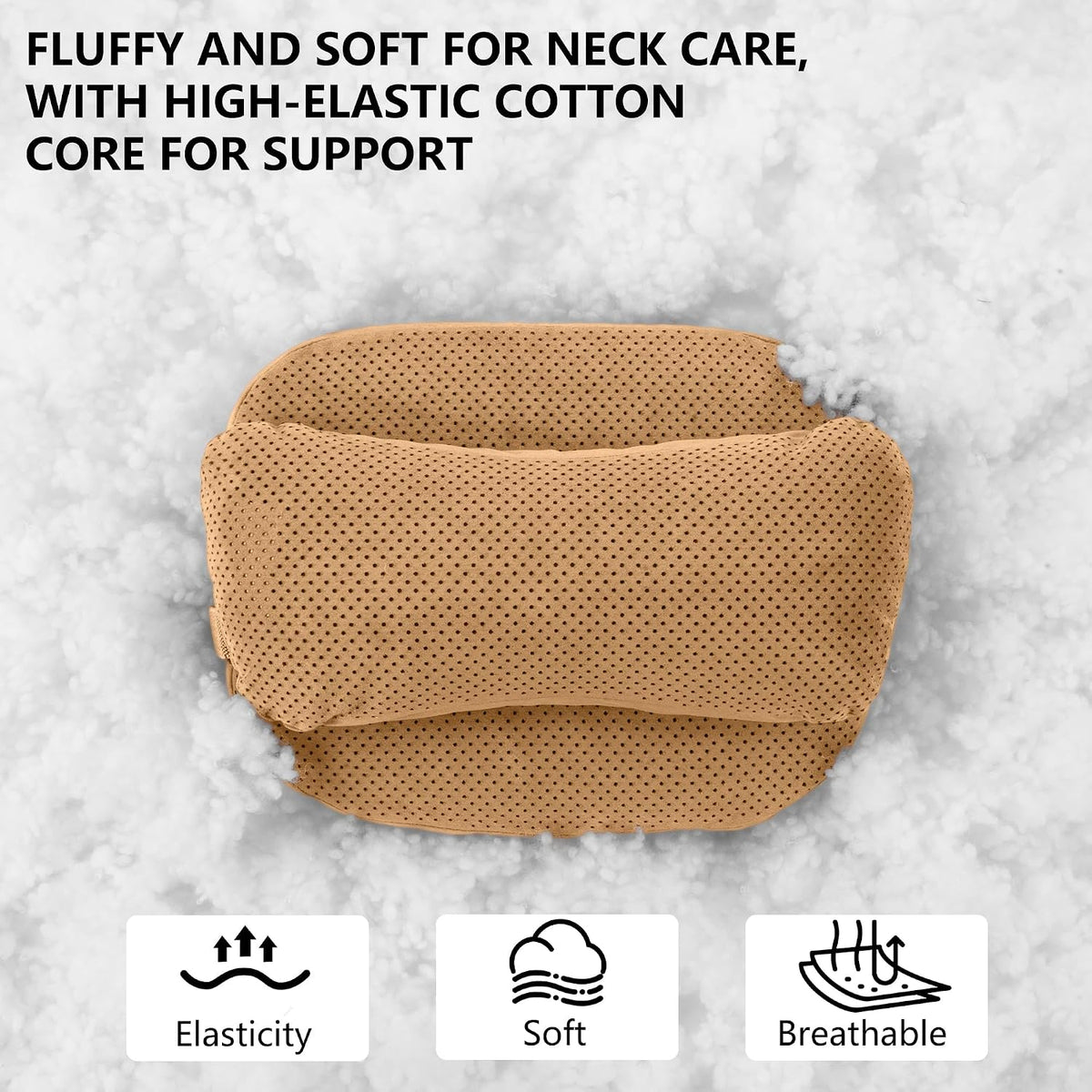 2 Pack Car Neck Pillow, Ergonomic Car Neck Support Pillow for Relieve Driving Fatigue, Universal Fit Cars SUVs Sedan Home Office (Light Brown)