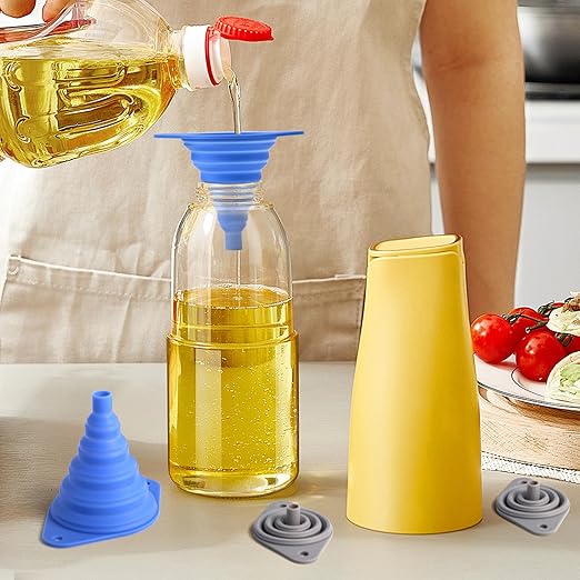 Kitchen Funnels Set 4 Pack，Small and Large，Silicone Collapsible Funnel，Small Funnel for Bottles and Funnels for Filling Water Bottle