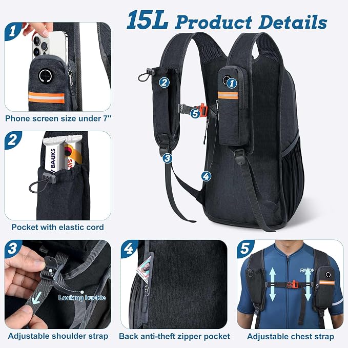 BECOJADDE 15L Small Hiking Backpack