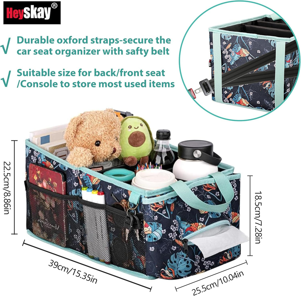 HEYSKAY Backseat Car Organizer Car Caddy Passenger Seat Organizer for Kids