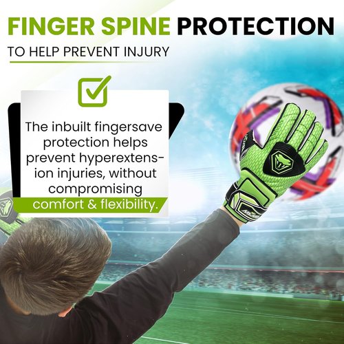MAMBA Goalkeeper Gloves - Premium Latex Palm & Back Hand | Fingersave Protection for Youth/Adult