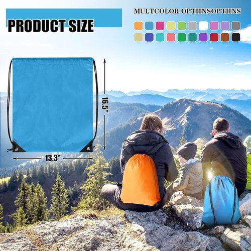 Grneric Drawstring Backpack Bulk - 40 Pieces Cinch Sackpack for Gym & Party | 20 Vibrant Colors