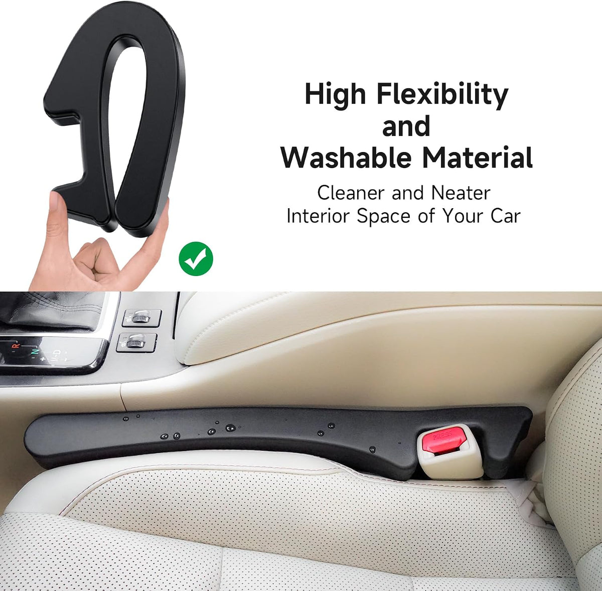 Car Seat Gap Filler Organizer Soft Foam Strip Seat & Console Gap Blocker