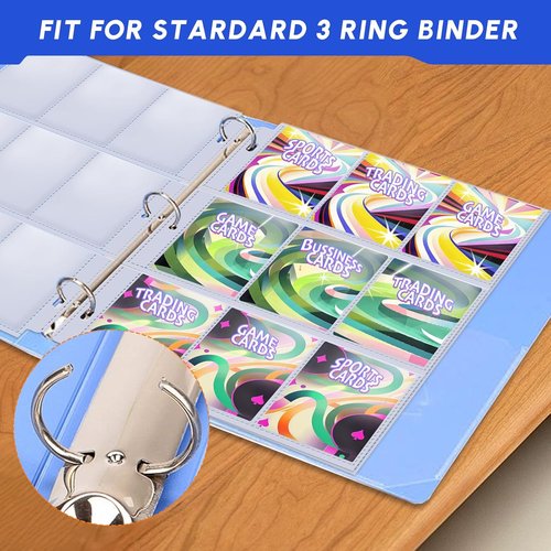 80 Pack Trading Card Sleeves by [Brand Name] - 9 Pocket Page Protectors for 3 Ring Binders | Ideal for Sports & Game Cards