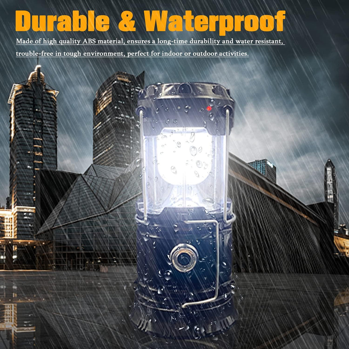 XTAUTO Collapsible Portable LED Camping Lantern - Lightweight Waterproof Solar USB Rechargeable | 4-Pack Emergency Light for Outdoor & Indoor Use