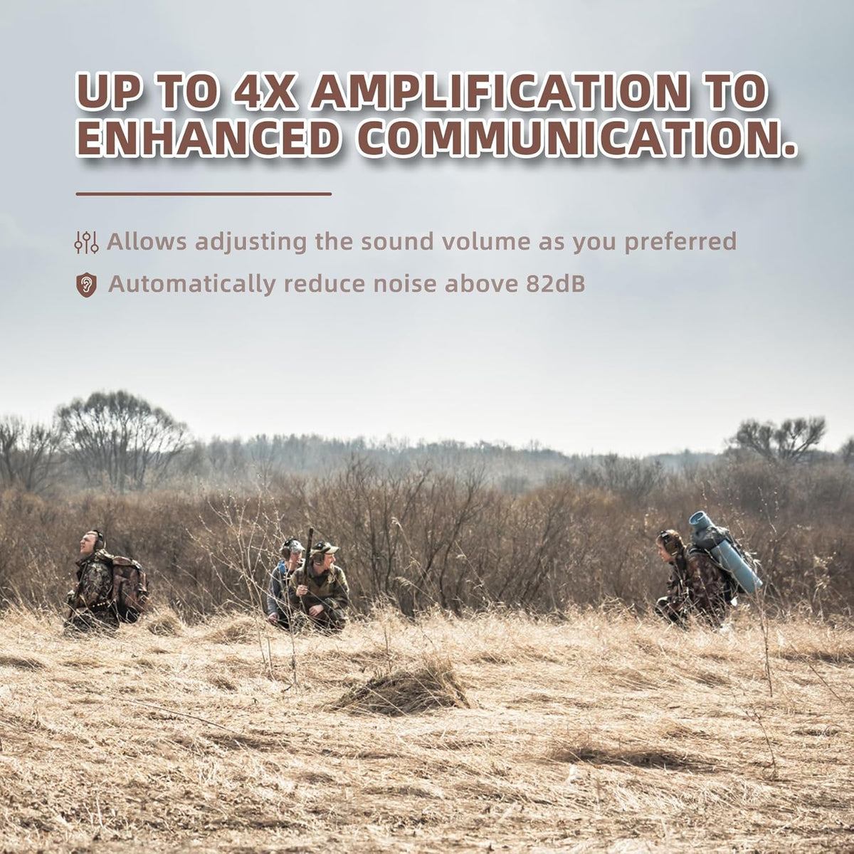 PROHEAR Electronic Ear Protection Muffs - 4X Sound Amplification & NRR 23dB Noise Reduction | 2 Pack, Green & Brown