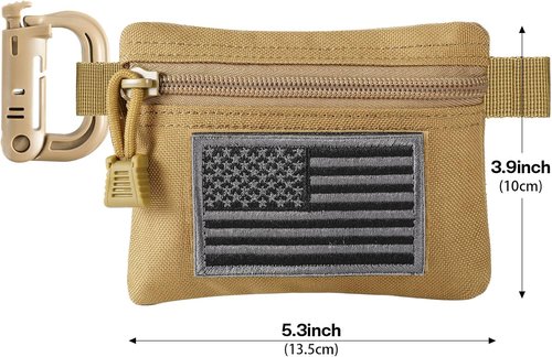 FRTKK Tactical EDC Pouches - Compact Military Utility Organizers | 2-Pack Coin Purse & Keychain Holder