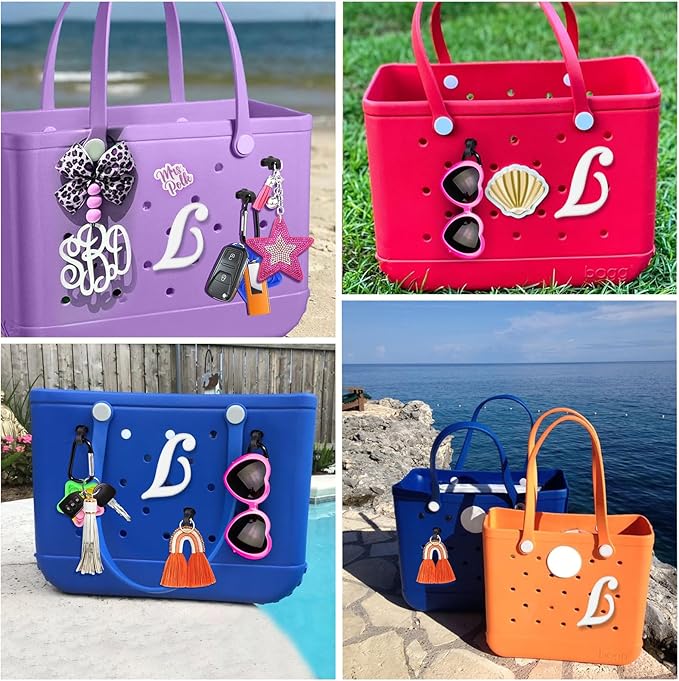 Mity rain Letter Charms for Bogg Bag，Alphabet Lettering Accessories Charms Compatible with Bogg Bag Original All Models, Insert Decorative Letter for Handbag Beach Tote Bag L
