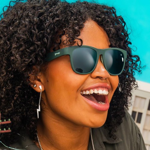Goodr Mint Julep Electroshocks Polarized Sunglasses - Large Dark Green Frame with Gradient Lenses | UV400 Protection