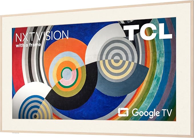 TCL 75 Inch Class NXTVISION Series Picture Frame Art TV | 75A300W, Latest Model | QLED 4K HDR Smart Google TV | 120HZ Dolby Atmos Audio | Alexa Google Apple Streaming Television | Easy Install