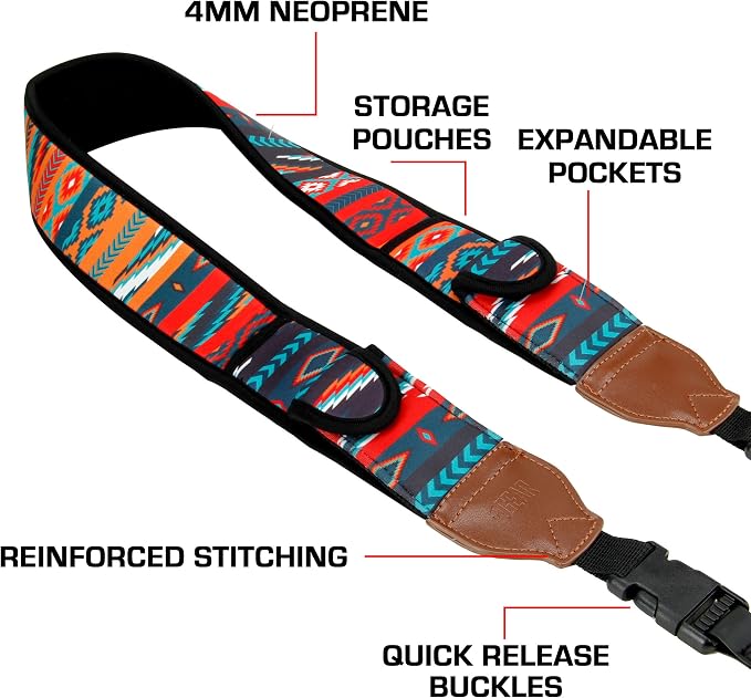 USA Gear TrueSHOT Camera Strap Neoprene Camera Straps