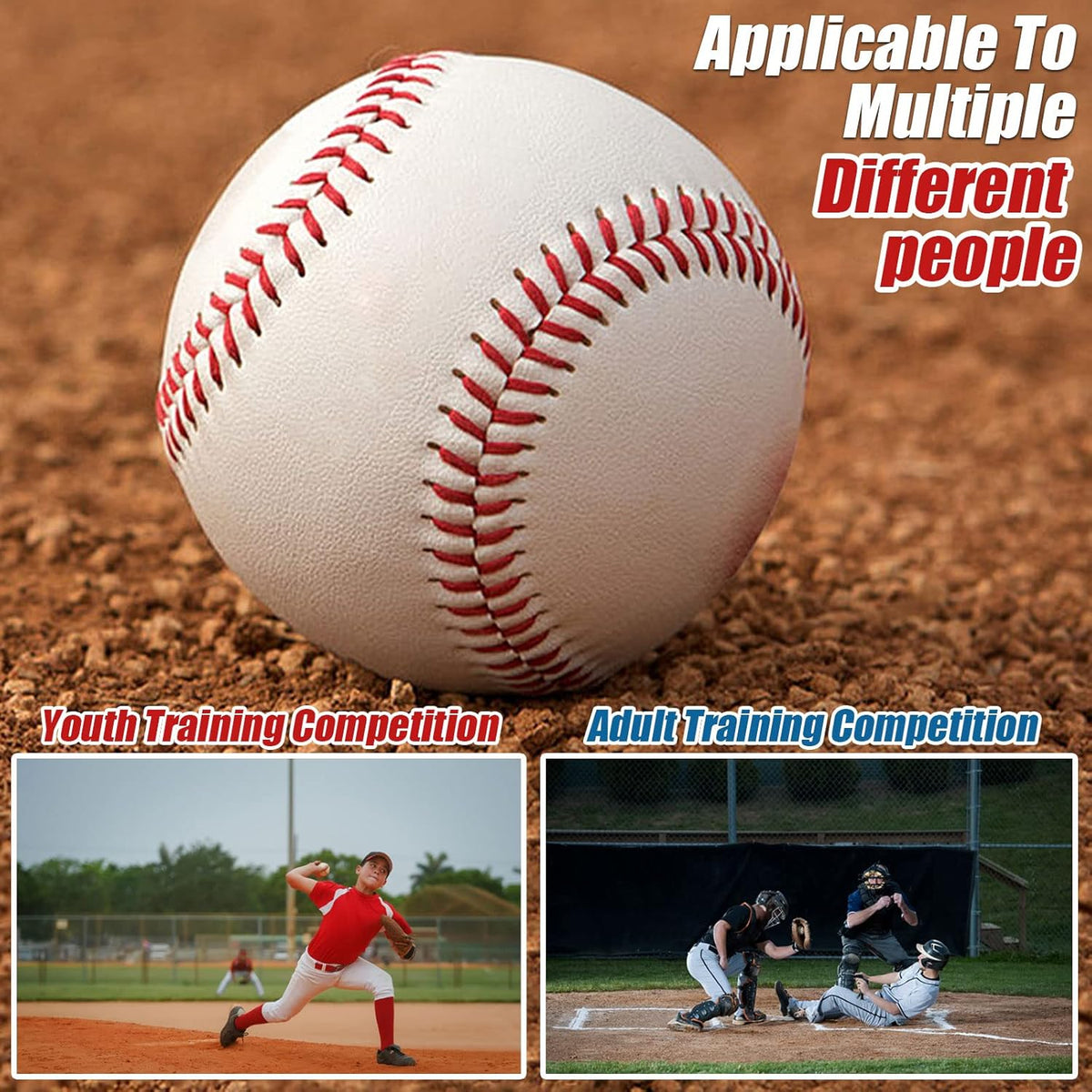Official League Grade Leather Baseballs - 12/6 Pack for Youth Training & Competition | Perfect Gift