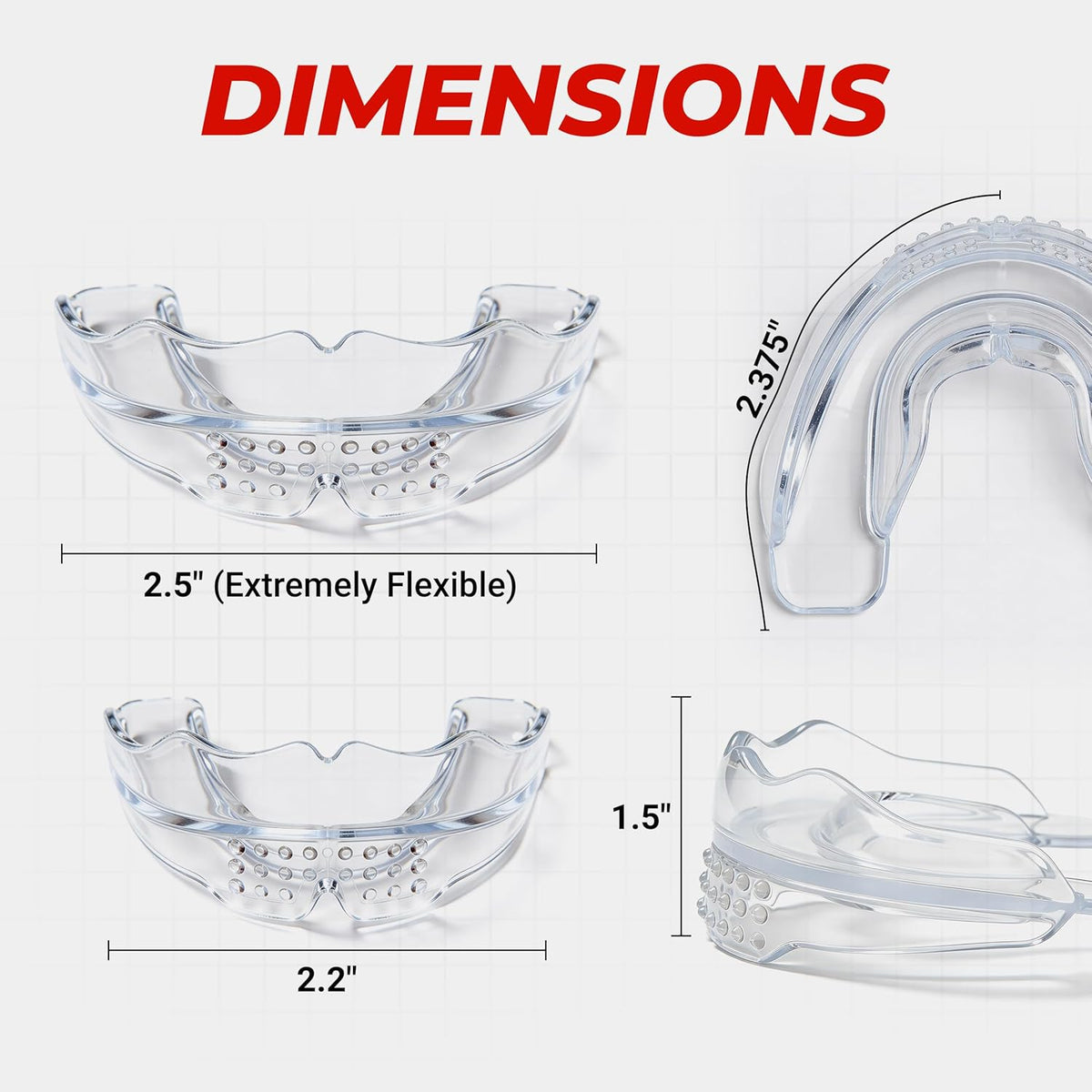 Skiennix Mouth Guard - Premium Silicone Teeth Protection for Sports - Youth & Teen Fit (Transparent, Braces Compatible)