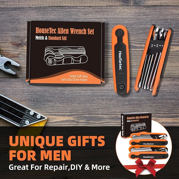 Elayce Allen Wrenches Sets - 17Pcs Hex Key Set Metric & Standard SAE Folding Allen Key| 2 Pack Portable Small Wrenches Sets for Hex Head Socket Screw, Stocking Stuffers, Unique Gifts For Men