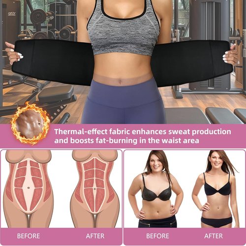 Lisacool Waist Trainer for Women - Sweat Band Waist Trimmer for Effective Belly Control | Adjustable Fit
