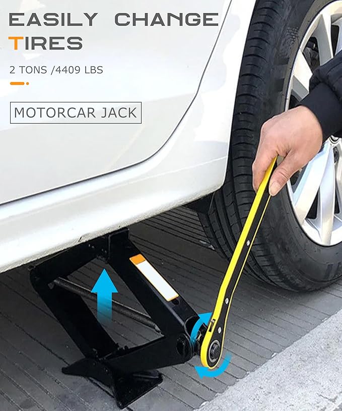 SCUARI Car Jack,Car Jack and Stand Kit,2 Ton Scissor Jacks,Cars Accessories Auto Emergency Kit with Lug Wrench,Jacks for Cars,Lug Wrench Tire Changing Kit,Portable Tire Changing Kits for SUV