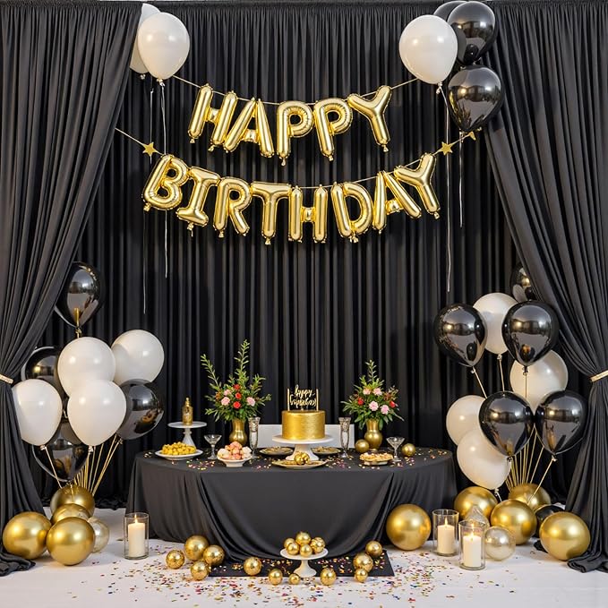 20ftx12ft Wrinkle Free Black Backdrop Curtains