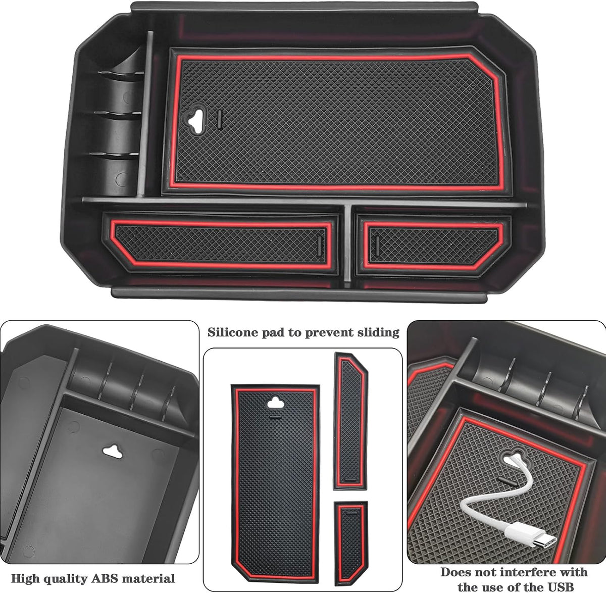 Armrest Center Console Organizer for Toyota Highlander 2020-2024