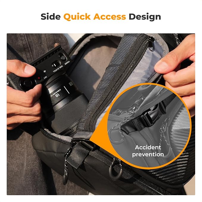 K&F CONCEPT Camera Sling Bag Crossbody Bag Hardshell Camera Shoulder Backpack