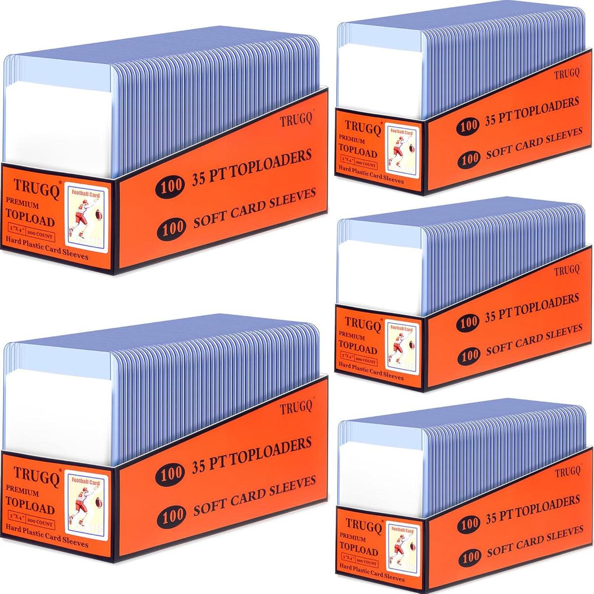Skiennix 1000 Card Sleeves - Toploaders & Soft Sleeves for Trading Cards | 3" x 4" Hard Plastic Protectors