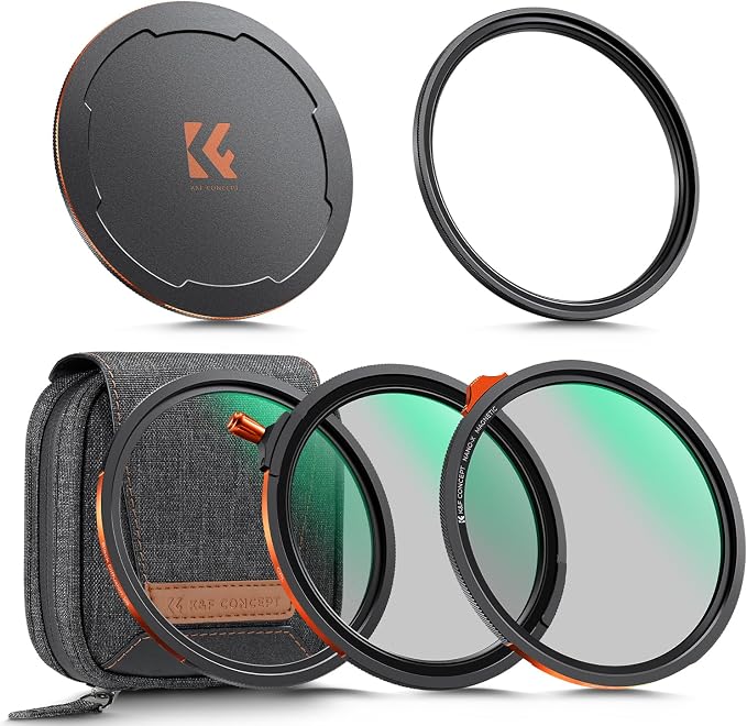 K&F CONCEPT 58mm Magnetic 1s Swap 5-Pack: CPL + VND2-32 + Black Diffusion 1/4 +