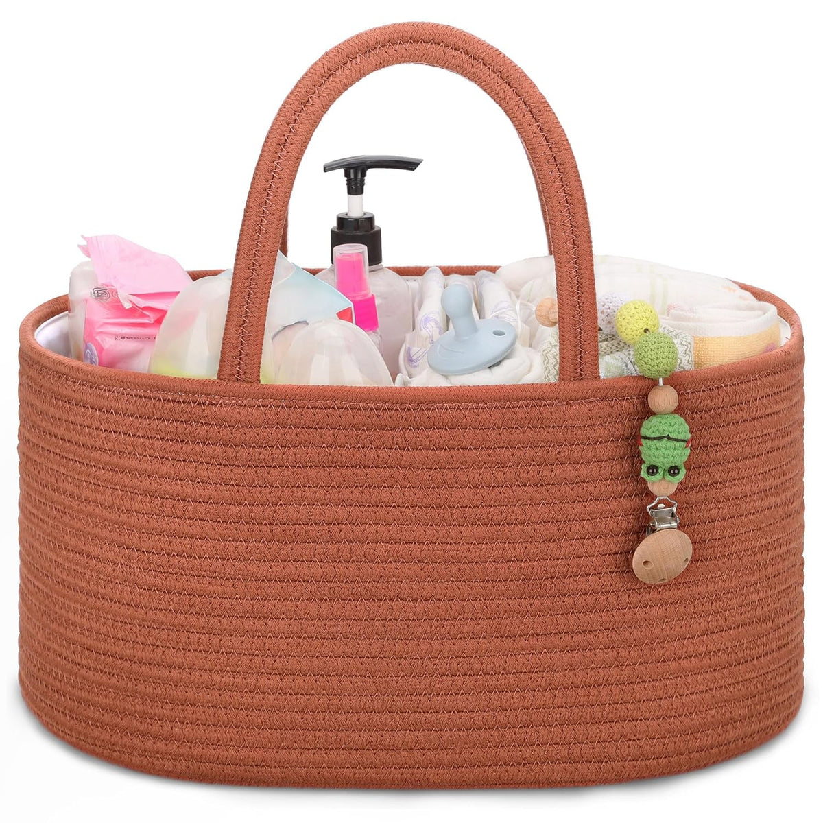 COMSE Baby Diaper Caddy Organizer, Car Caddy, Diaper Change Organizer, Gift Baskets Empty, Portable Tote Bag with Divider, Baby Shower Gifts Newborn Essentials Registry Must Have, Autumn Glaze