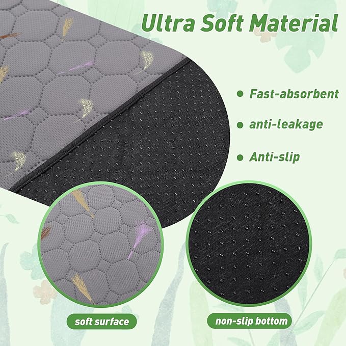 2Pcs Guinea Pig Cage Liners,Guinea Pig Fleece Cage Liners24''X24'' Super Absorbent Washable Pee Pads Reusable for Rabbit Hamster Chinchilla