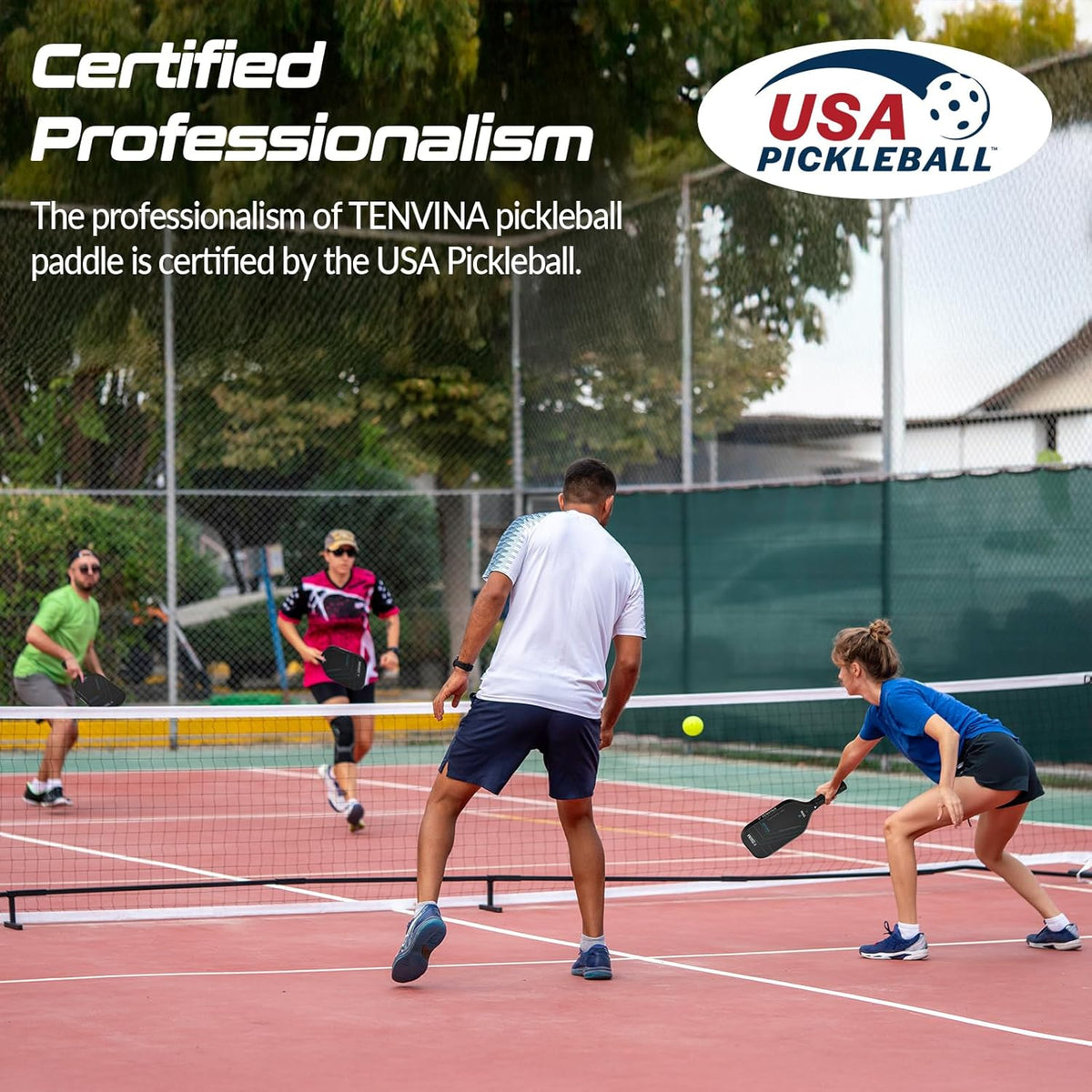 TENVINA Pickleball Paddle - Multi-Layer T700SC Carbon Fiber | USAPA Approved, Strong Spin & Power