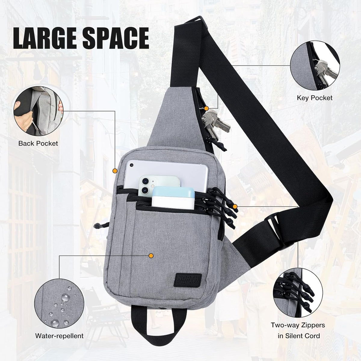 Skiennix Tactical Sling Chest Bag - Concealed Carry with Gun Holder | EDC Crossbody Design