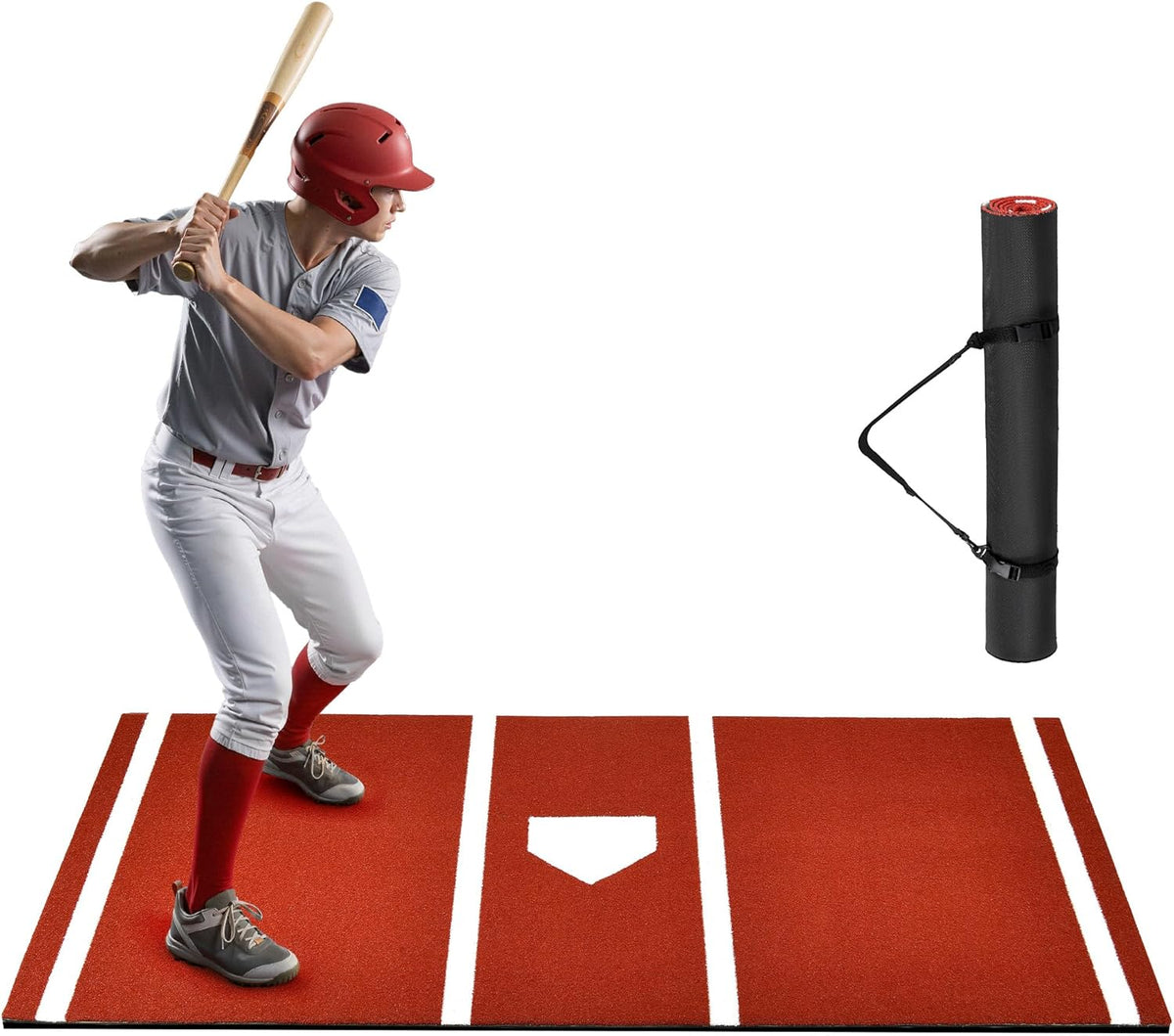 Skiennix Baseball Batting Mat - Non-Slip Turf for Hitting Practice | 6x4/10x3.8/12x6FT Sizes Available