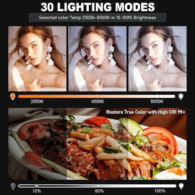 30W Upgraded Photography Lighting Kit, Anautin 2-Pack LED Video Lighting