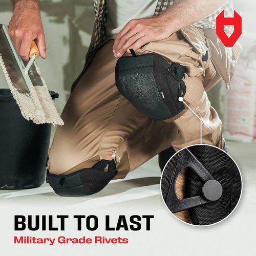 NoCry Knee Pads | Non-Slip Work Pads with Thick Foam Padding & Adjustable Straps - Ideal for Flooring & Gardening