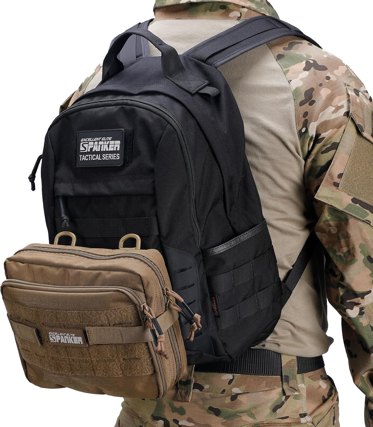 EXCELLENT ELITE SPANKER Tactical Molle Admin Pouch Utility Organizer EDC Medical Bag Utility EDC Tool Pouch with Shoulder Strap Attachment Pouches Waist Bag